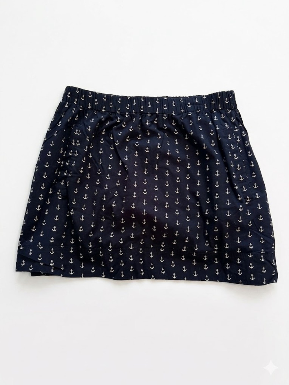 J. Crew Factory Navy Blue Anchor Print Mini Skirt Size Medium
